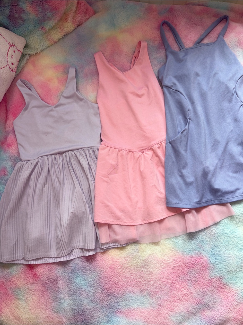 all in motion Girls' Pink, Lavender, and Periwinkle Skater Dresses - 3 Pack
